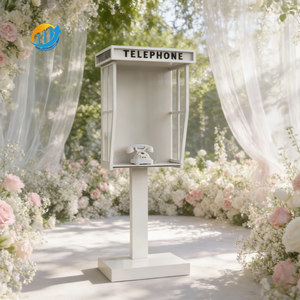 Decorazione per Matrimoni all'Aperto, Moderna Cabina Telefonica in Metallo, Espositore per Guestbook Audio-Video, Telefoni Senza Fili - Product Image 6