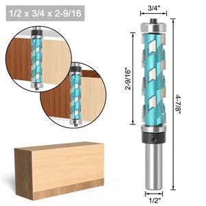 Vástago de 12mm y 1/2 ", al ras embellecedor, rodamiento superior en espiral de carburo sólido, broca de enrutador Cnc, broca de fresado de extremo de corte por compresión, fresado de madera frontal - Product Image 6