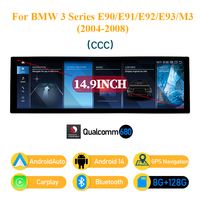 Lecteur multimédia de voiture Carplay pour BMW Série 3 E90/E91/E92/E93/M3 2004-2012 AndroidAuto 14,9 pouces Android 14 Puce Qualcomm