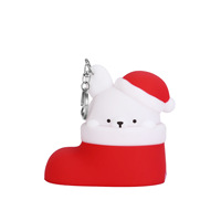 Porte-clés Lumineux Lapin à Longues Oreilles de Noël, Effet Vibration 3 Vitesses, Recharge USB, Pendentif pour Sac à Dos et Sac à Bandoulière