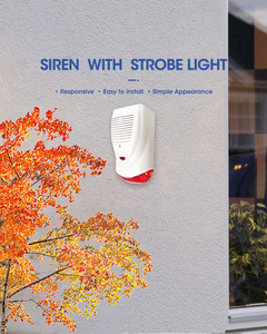 Sirène d'alarme puissante avec lumière stroboscopique intégrée, son multi-tonalités et lumière clignotante, alerte d'urgence pour système d'alarme anti-intrusion - Product Image 2