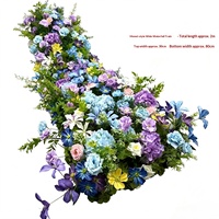 Fleurs artificielles en soie faites à la main, cascade de fleurs modernes pour arche de mariage, allée de guidage, décoration de roses violettes, vente en gros