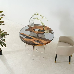 Tùy chỉnh quả óc chó tuyết tùng hoa đại dương đảo thiết kế sáng tạo Epoxy bên bảng Bàn cà phê hàng đầu - Product Image 5