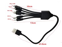 Kabel Pengisian Daya USB 5-in-1 YANGTSE |   Mikro/Mini DC2.0/3.5 |   32cm 24AWG Tembaga Murni |   Pengisian Daya Cepat untuk Perangkat LED Mini |   OEM