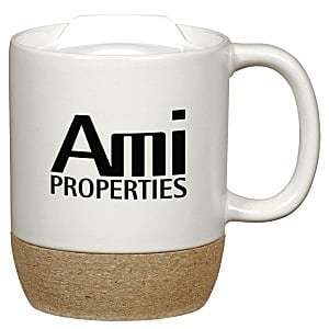 Mug en céramique avec fond en liège, logo personnalisé, isolation thermique, tasse à café robuste, cadeau promotionnel d'entreprise, écologique - Product Image 4