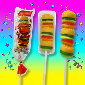 Vente de gros Bonbons mous en-cas Sucette <span class=keywords><strong>bonbon</strong></span> <span class=keywords><strong>bonbon</strong></span> à saveur de fruit en forme de hamburger - Product Image 2