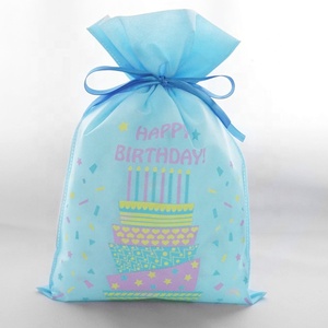 Huadefeng Cordon Non Tissé Bleu Sacs de Cadeau D'anniversaire Pour Mari - Product Image 1