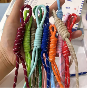 Custom Wholesale Nylon Braided Rope Car Key Chains Wristlet Charm Rope Braided Lanyard Keychain Diy Rope Keychain Accessories