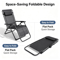 Chaise pliante d'extérieur moderne de haute qualité, réglable, confortable, respirante, en maille, portable, chaise longue de plage zéro gravité