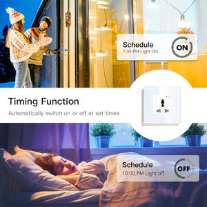 Prise murale intelligente WiFi 13A, prise universelle, panneau en verre, maison intelligente, application Smart Life/Tuya, télécommande, Echo Alexa - Product Image 5