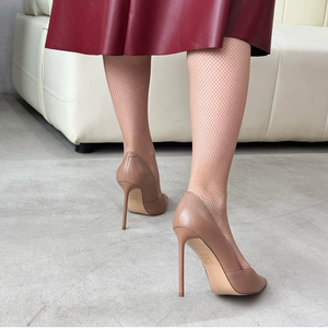 Eleganti Scarpe da Sposa con Punta Affusolata e Tacco Sottile 9cm, Design Scollato, Colore <span class=keywords><strong>Nude</strong></span>, Comode e Morbide per Spostamenti Versatili e Appuntamenti - Product Image 6