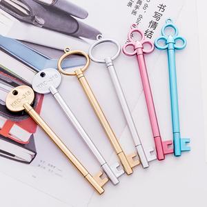 Creative Cute Student Stationery Pen Retro Key Shape Plastic Pen