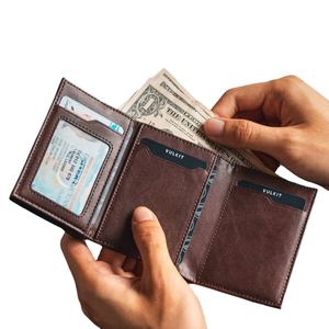 Tarjetero de Cuero PU de Lujo para Mujer, con Cierre de Cremallera, Protector de Licencia de Conducir, Porta Tarjetas de Crédito, Diseño Retro Hecho a Mano con Tejido Liso - Product Image 1