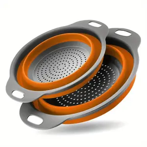 Collapsible thoát nước giỏ Silicone colander Rau Trái Cây Giỏ ráp colander có thể gập lại rửa bát