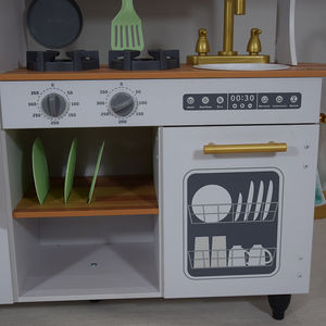 ชุดครัวไม้สีขาวสไตล์วินเทจสำหรับเด็ก พร้อมตู้เย็น เตาอบ ไมโครเวฟ อ่างล้างจาน และเครื่องซักผ้า ของเล่นเสริมสร้างจินตนาการ - Product Image 5