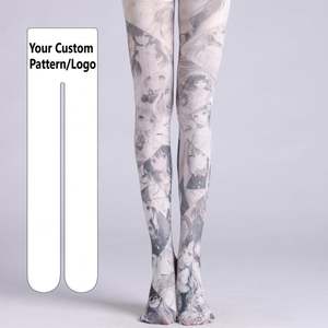 Calze <span class=keywords><strong>a</strong></span> rete con stampa anime in bianco <span class=keywords><strong>e</strong></span> nero - Product Image 1