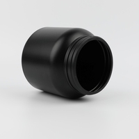 Vente en gros de bouteilles en plastique HDPE de qualité alimentaire personnalisées, grande capacité, 1000 ml, noires, pour compléments alimentaires, protéines en poudre, avec couvercle