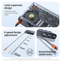 228W Auto-Ladegerät mit 3 Steckdosen, Zigarettenanzünder-Verteiler, 9 USB-C-Anschlüsse, PD45W, einziehbares 1M Verlängerungskabel, Auto-Ladeadapter