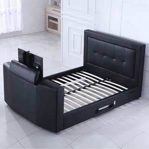 Sofá <span class=keywords><strong>cama</strong></span> de piel sintética con control remoto, mueble moderno para <span class=keywords><strong>cama</strong></span> y habitación, tamaño queen, alta calidad - Product Image 2