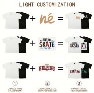 T-shirt vierge uni en gros, personnalisable avec impression sérigraphique ou numérique, logo de marque, en polyester et coton, grandes tailles pour hommes - Product Image 3