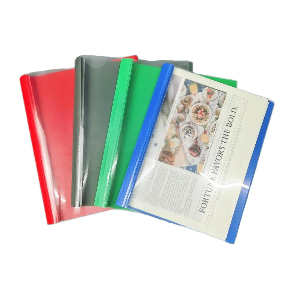 Custom A4 PP File Folders Plastic 2 pockets 3 Prongs Folders Letter Size Poly Office Supplies File Folder for Document