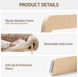 कुत्तों और बिल्लियों के लिए लकड़ी के पालतू सोफे बिस्तर के सोफे बिस्तर - Product Image 4