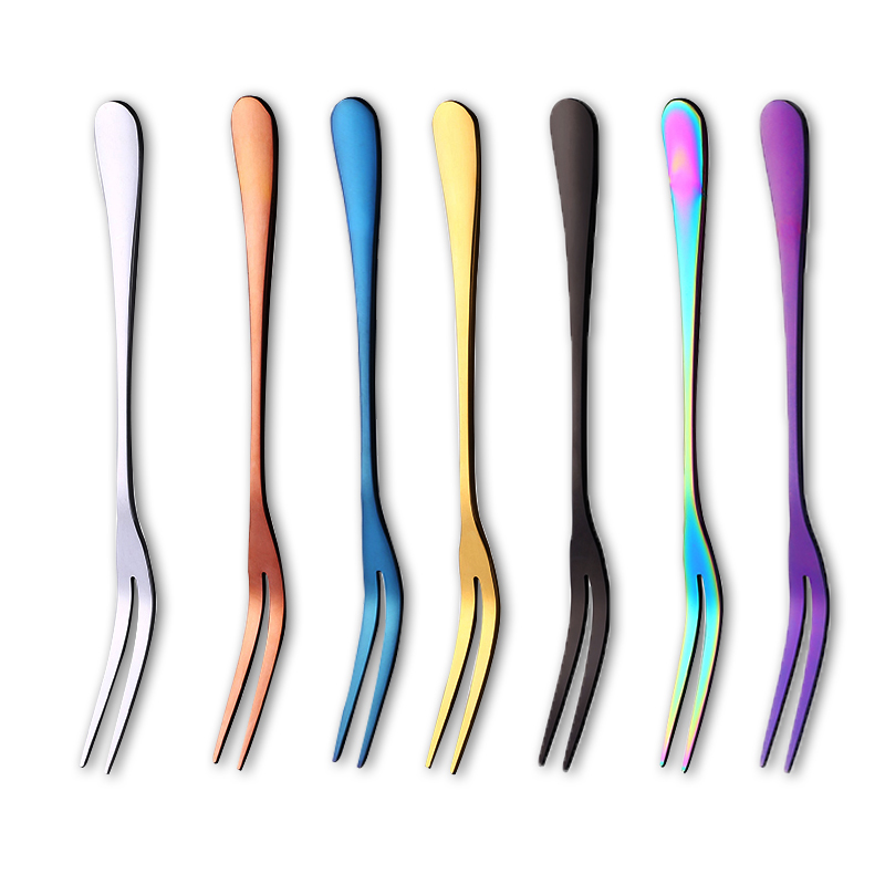 Маленькая вилка из нержавеющей стали для фруктов, салата, Луны, торта, десерта, аппетита, столовые приборы, вилка