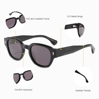 Lunettes de soleil MS 8629S Premium en acétate, monture carrée et ronde, fabrication de précision avec branches élégantes et minimalistes