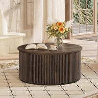 Table basse moderne en bois avec structure en MDF et en pin pour salon et atelier - Design de luxe