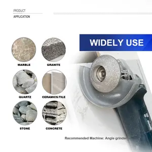 Dia75mm 45 Degree Vacuum Brazed Diamond CONVEX Grinding Wheel For Stone Artificial Stone Ceramic Concrete