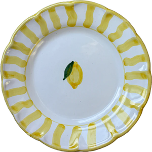 <span class=keywords><strong>Assiette</strong></span> en <span class=keywords><strong>céramique</strong></span> <span class=keywords><strong>italienne</strong></span> peinte à la main, motif citron, bord festonné coloré, vaisselle en grès, vente en gros OEM, assiettes en <span class=keywords><strong>céramique</strong></span> citron - Product Image 1