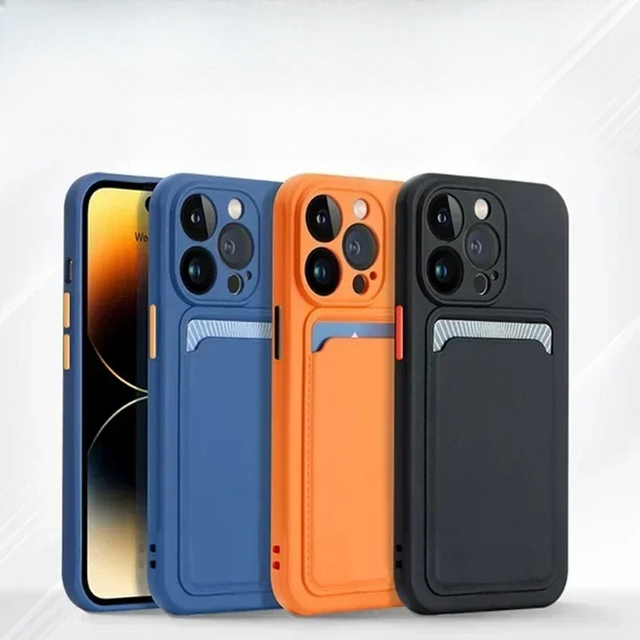 Silicone Wallet Phone Case for IPhone 15 14 13 12 11 Pro Max Card Slot Shockproof Protection Cover 14 Plus 13 Pro Max Accessory