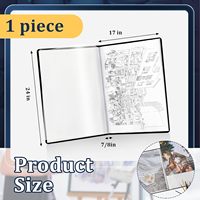Carpeta Portafolio A2 con Fundas de Plástico, Carpeta con 30 Protectores de Hojas Transparentes, Carpeta Portafolio para Obras de Arte, Protector de Pósteres