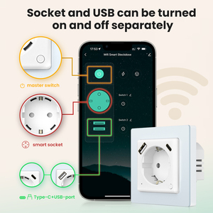 Prise murale intelligente AVATTO WOT20-EU 20W PD USB-C Charge rapide WiFi 2.4G Surveillance de la consommation d'énergie Protection contre les surcharges Installation flexible - Product Image 5