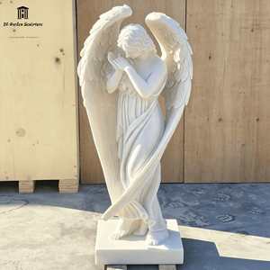 Statue de la Pietà en marbre grandeur nature personnalisée, sculptée à la main en pierre naturelle, sculpture de la Vierge Marie pour chapelle religieuse et monument commémoratif - Product Image 4