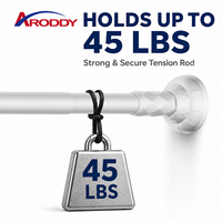 ARODDY Source Factory Tringle à rideau réglable de 32 mm renforcée, compatible avec les murs de 62,9 à 118,1 pouces, avec verrouillage interne, pour chambre à coucher