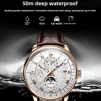 Montre à quartz pour homme de style chinois, pour le travail et le sport, avec calendrier, cadran à aiguilles de 40 mm, bracelet en acrylique, boîtier en alliage, résistante à l'eau jusqu'à 30 m