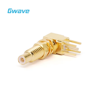 Conector de montaje de mamparo macho SSMC para conector RF de ángulo recto de PCB hecho de latón