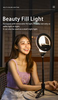 Bâton de selfie rotatif à 360 degrés caractéristique de pliage support de selfie trépied pince extensible intégrée multifonctionnelle pour mobile