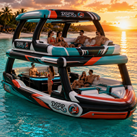 Île flottante gonflable portable avec auvent détachable pour les vacances en famille au lac, à la plage, en plein air ou dans un complexe hôtelier