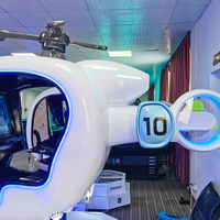 Simulateur de vol d'hélicoptère et d'avion VR 9D commercial, construction en métal et fibre de verre, utilisation en intérieur, parcs d'aventure, centre commercial