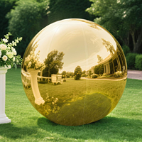 Boule miroir gonflable en PVC doré réfléchissant miniature personnalisée pour événements et publicité