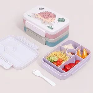 Stampa per bambini Bento senza BPAs a 5 compartimenti a prova di perdite e senza coloranti chimici Bento Box microonde e scatola per il pranzo lavabile in lavastoviglie
