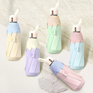 Paraguas de Bolsillo con Pegamento de Colores al 50%, Protección Solar, Parasol de Doble Uso, Mini, para <span class=keywords><strong>Sol</strong></span> y Lluvia, Venta al por Mayor Directa de Fabricante - Product Image 1