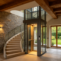 Ascenseur domestique avec cabine anti-humidité et porte automatique pour villas de bord de mer en Asie du Sud-Est, ascenseur résidentiel