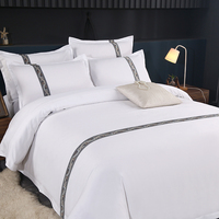 Ensemble de quatre pièces d'hôtel cinq étoiles 120g sangle de tissage en sergé épaissie literie blanc pur