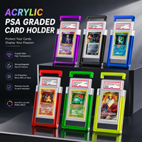 Boîte de protection transparente magnétique en acrylique coloré pour cartes Pokémon gradées PSA
