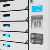 Y2Power UVC 8-Fach Fingerabdruck-gesicherter Smart Locker Handy-Desinfektions- und Ladestation mit 2 Größeren Fächern für iPad/Handy