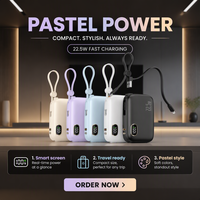Batterie externe 10000 mAh à charge rapide bidirectionnelle 22,5 W avec câbles détachables mini pour les voyages d'affaires et l'usage quotidien – Vente directe usine