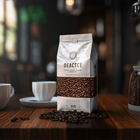 250G 500G 1Kg Op Maat Bedrukt Platte Bodem Lege Koffiezakjes Koffiebonen Verpakkingszakken Met Klep